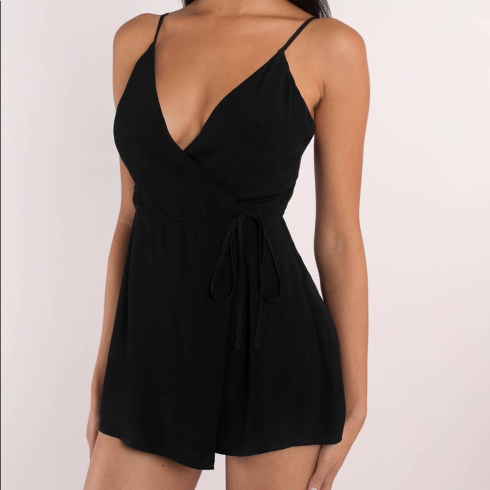 Tobi Black Wrap Romper
